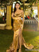 Gorgeous Yellow Strapless Split Side Mermaid Long Prom Dress,PD38142