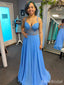 Gorgeous V-neck Spaghetti Strap A-line Long Prom Dress,PD38170