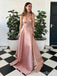 Elegant V-neck Strapless A-line Long Prom Dress,PD381764