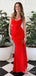 Elegant V-neck Spaghetti Strap Mermaid Long Prom Dress,PD381765