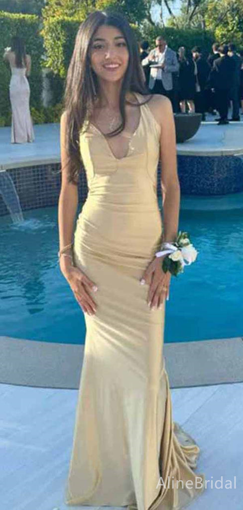 Sexy V-neck Split Side Mermaid Long Prom Dress,PD381778