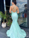 Sexy V-neck Spaghetti Strap Split Side Mermaid Long Prom Dress,PD381783