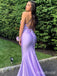 Sexy Purple Spaghetti Strap Mermaid Long Prom Dress,PD381800