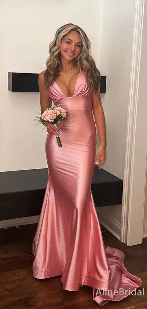 Sexy V-neck Mermaid Long Prom Dress,PD381831