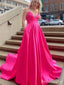 Elegant V-neck Spaghetti Strap A-line Long Prom Dress,PD381838