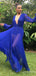 Elegant V-neck A-line Long Sleeves Long Prom Dress,PD381854