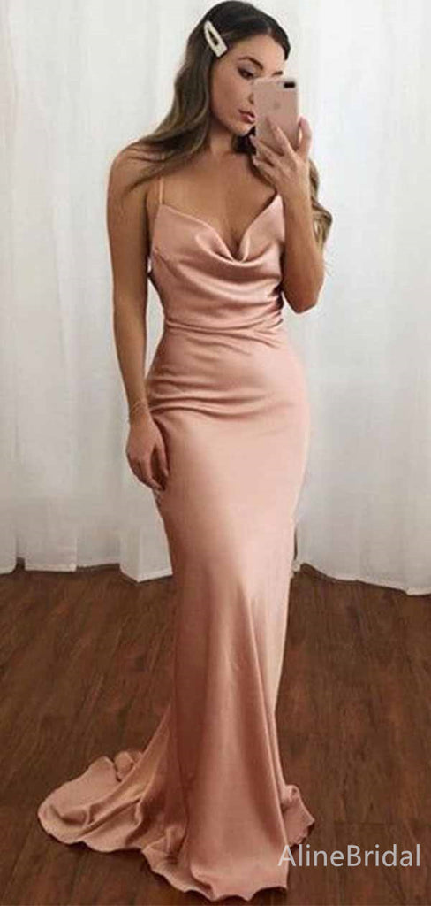 Sexy Scoop Spaghetti Strap Mermaid Long Prom Dress,PD381862