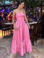 Simple Strapless Split Side A-line Long Prom Dress,PD381866