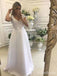 Elegant V-neck Lace Beadings A-line Long Wedding Dresses,WD3113