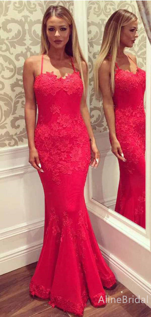 Gorgeous Sweetheart Spaghetti Strap Mermaid Long Prom Dress,PD381926