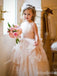 Elegant Square Lace A-line Long Flower Girl Dresses, FGS167