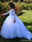 Gorgeous Long Sleeves Lace A-line Long Flower Girl Dresses, FGS176