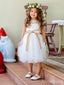 Elegant Lace A-line Long Flower Girl Dresses, FGS183