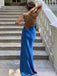 Elegant One Shoulder Spaghetti Strap Side-Slit Mermaid Long Prom Dress,PD381963