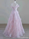 Elegant Pink Strapless Appliques Mermaid Long Prom Dress,PD381964