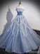 Gorgeous Blue Strapless A-line Long Prom Dress,PD381966