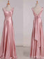 Elegant Pink V-neck Mermaid Long Prom Dress,PD381971