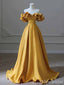 Elegant V-neck Ruffles Strapless A-line Long Prom Dress,PD381976