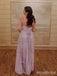 Elegant Purple V-neck Spaghetti Strap A-line Long Prom Dress,PD381990