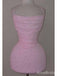 Elegant Pink Beadings Spaghetti Strap A-line Short Homecoming Dress, HD328009