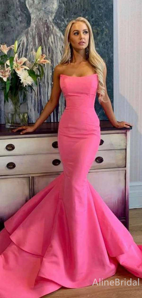 Elegant V-neck Strapless Mermaid Long Prom Dress,PD382032