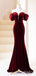 Gorgeous Sweetheart Off-Shoulder Burgundy Mermaid Long Prom Dress,PD382045