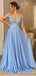 Gorgeous V-neck Off-Shoulder Strapless A-line Long Prom Dress,Evening Dress,PD382080