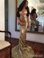 Sparkly V-neck Spaghetti Strap Mermaid Long Prom Dress,Evening Dress,PD382081