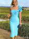 Elegant One Shoulder Blue Mermaid Long Prom Dress,Evening Dress,PD382089