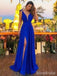 Elegant Deep V-neck Spaghetti Strap A-line Long Prom Dress,Evening Dress,PD382094