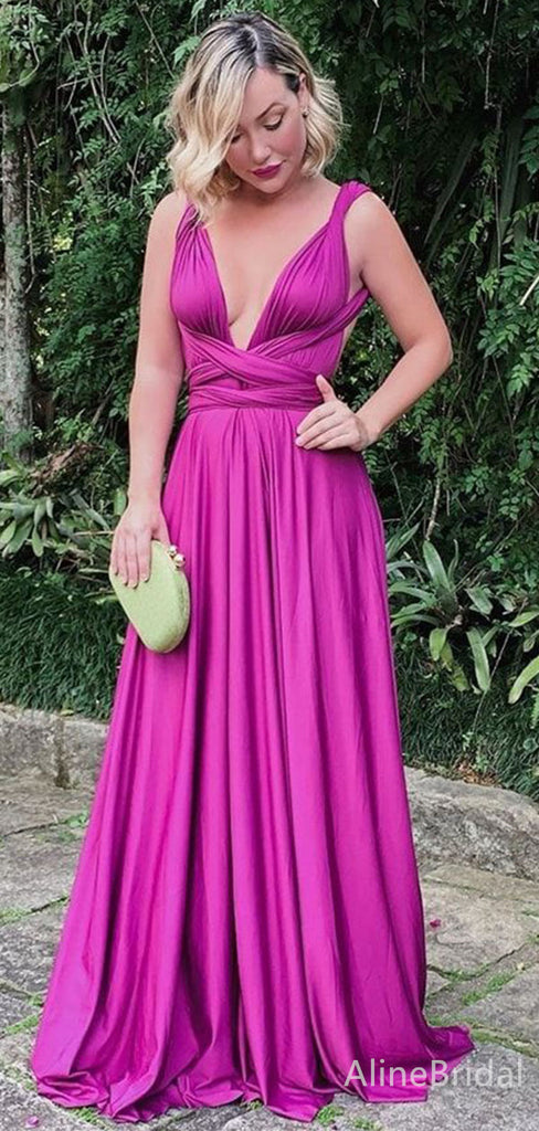 Sexy V-neck Strap A-line Long Prom Dress,Evening Dress,PD382098