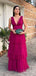 Elegant V-neck Strap A-line Long Prom Dress,Evening Dress,PD382102