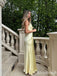 Gorgeous V-neck Lace Yellow Mermaid Long Prom Dress,Evening Dress,PD382105