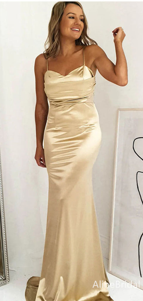 Gorgeous V-neck Spaghetti Strap Mermaid Long Prom Dress,Evening Dress,PD382111