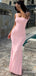 Gorgeous Squaew Pink Strap Mermaid Long Prom Dress,Evening Dress,PD382112