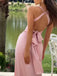 Elegant V-neck Pink Straps Mermaid Long Prom Dress,Evening Dress,PD382136