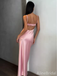 Elegant V-neck Pink Spaghetti Strap Mermaid Long Prom Dress,Evening Dress,PD382140