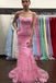 Elegant Spaghetti Straps Sleeveless Mermaid Floor Length Prom Dress, PD3691