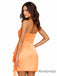 Elegant One Shoulder Pleated Ruffle Side Slit Orange Soft Satin Short Homecoming Dress, Prom Dress, PD382256