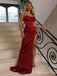 Elegant Spaghetti Strap Split Side Mermaid Long Prom Dress,PD37666