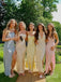 Elegant Cowl Neck Spaghetti Straps Light Yellow Soft Satin Maxi Long Mermaid Prom Dress, Bridesmaid  dress, PD382236