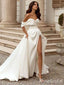 Elegant Sweatheart Off-Shoulder Strapless A-line Long Wedding Dresses,WD3063