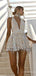 Sexy V-neck Lace Appliques A-line Short Mini Homecoming Dress, HD3199