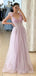 Elegant V-neck A-line Long Prom Dress,Evening Dress,PD37689