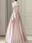 Elegant Light Pink Strapless A-line Long Prom Dress,Evening Dress,PD37708