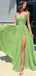 Summer Spaghetti Strap Split Side A-line Long Prom Dress,Evening Dress,PD37714