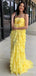 Sunmmer Yellow Strapless A-line Long Prom Dress,Evening Dress,PD37720