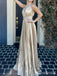 Elegant V-neck Spaghetti Strap A-line Long Prom Dress,Evening Dress,PD37738