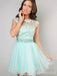 See Through Lace Appliques A-line Short Mini Homecoming Dress, HD32651