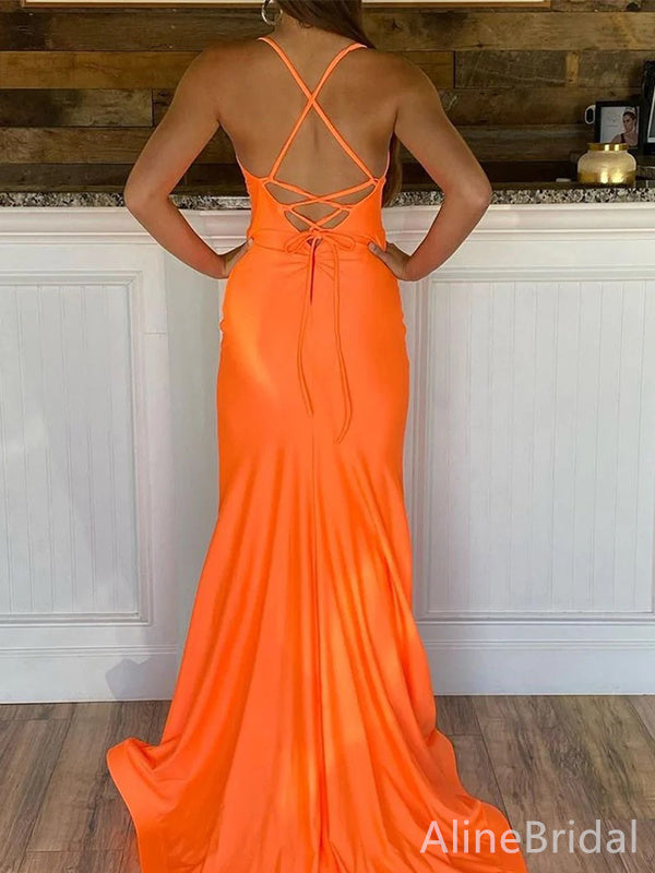 Elegant V-neck Spaghetti Strap Mermaid Long Prom Dress,Evening Dress,PD37793